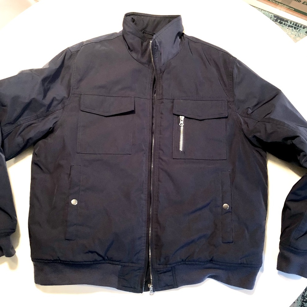 Mens ‘GEORGE’ brand bomber jacket size large - Navy Blue fall/winter